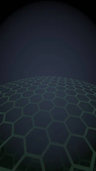 Multilayer Gömb Honeycombs Kék Fekete Háttér Szociális Háló Számítógépes Hálózat — Stock Fotó