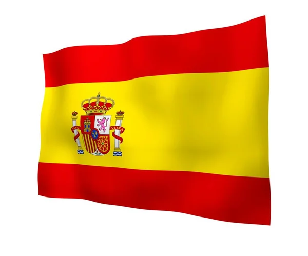 Spaniens Flagga Konungariket Spaniens Officiella Statssymbol Begreppet Webb Sportsidor Språkkurser — Stockfoto