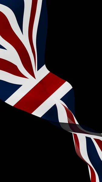 Zwaaiende Vlag Van Groot Brittannië Donkere Achtergrond Britse Vlag Verenigd — Stockfoto