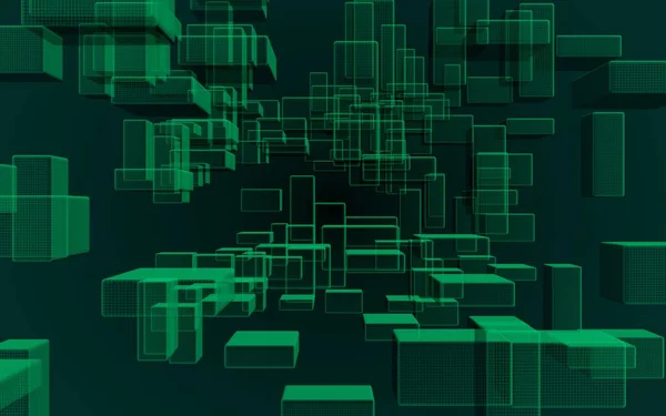 Зелений Темний Абстрактний Цифровий Технологічний Фон Візерунок Повторюваними Прямокутниками Ілюстрація — стокове фото
