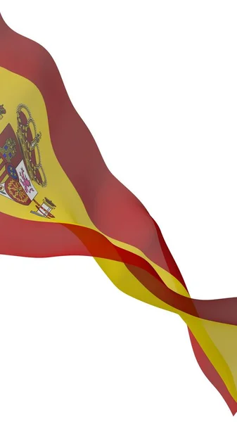 The flag of Spain. Official state symbol of the Kingdom of Spain. Concept: web, sports pages, language courses, travelling, design elements. 3d illustration