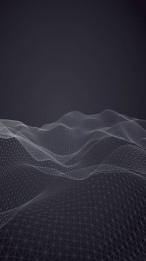 Kahverengi arka planda soyut manzara. Siber uzay şebekesi. merhaba teknoloji ağı. 3d teknoloji illüstrasyon. 3d illüstrasyon