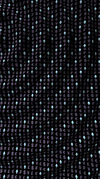 Кристалл Эфириума Валюта Тёмном Фоне Цифровой Символ Криптовалюты Бизнес Концепция — стоковое фото