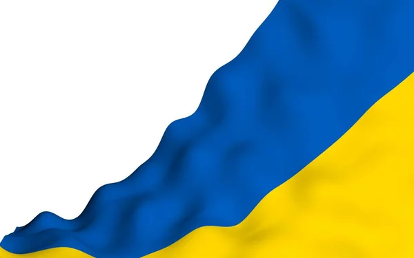 Beyaz Arka Planda Ukrayna Bayrağı Ulusal Bayrak Eyalet Bayrağı Mavi — Stok fotoğraf