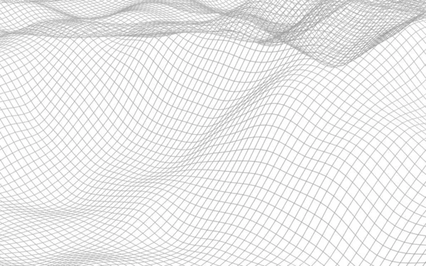 白色背景上的抽象景观 网络空间网格 高科技网络 — 图库照片