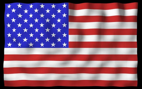 Хвильовий Прапор Сполучених Штатів Америки Темному Фоні Зірки Смуги Державний — стокове фото