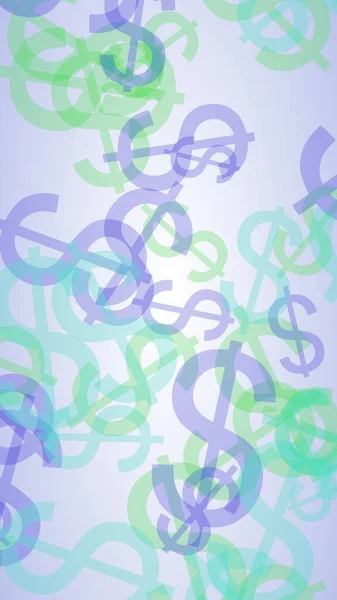 Multicolored Translucent Dollar Signs White Background Illustration — Stock Photo, Image