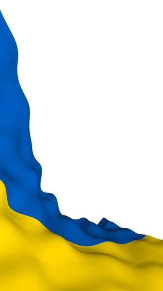 Drapeau Ukraine Sur Fond Blanc Drapeau National Enseigne État Bicolore — Photo