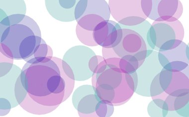 Beyaz arka plan üzerinde çok renkli yarı saydam daireler. Pembe tonları. 3d illüstrasyon