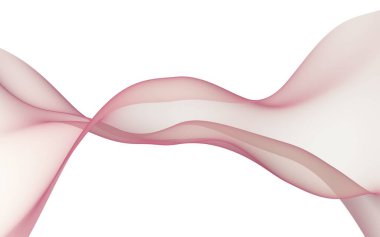 Soyut dalga. Eşarp. Beyaz arka plan üzerinde parlak şerit. Soyut duman. Raster hava arka planı. 3d illüstrasyon