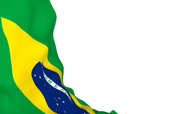 Waving Flag Brazil Ordem Progresso Order Progress Rio Janeiro South — Stock Photo, Image