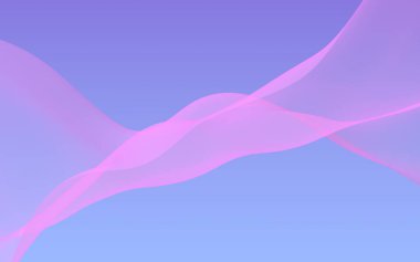 Mavi gökyüzü soyut arka plan pembe dalga. Çırpınan pembe atkı. Rüzgar pembesi kumaşa el sallıyor. 3d illüstrasyon