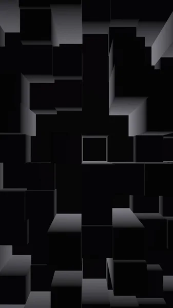 Abstracte Donkere Elegante Kubus Geometrische Achtergrond Chaotisch Geavanceerde Rechthoekige Staven — Stockfoto