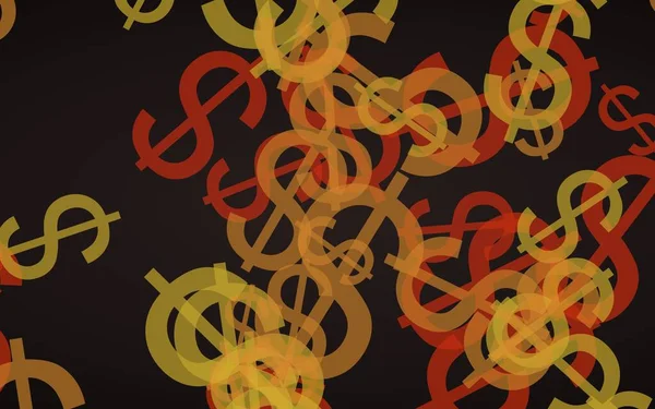 Mångfärgade Genomskinliga Dollartecken Mörk Bakgrund Illustration — Stockfoto