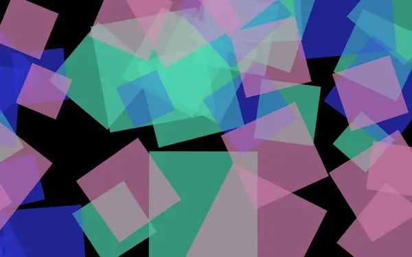 Quadrados Translúcidos Multicoloridos Sobre Fundo Escuro Ilustração — Fotografia de Stock