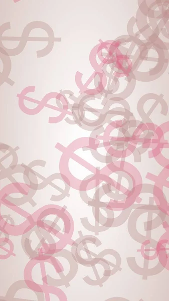 Πολύχρωμα Ημιδιαφανή Σύμβολα Δολαρίου Λευκό Φόντο Κόκκινους Τόνους Απεικόνιση — Φωτογραφία Αρχείου
