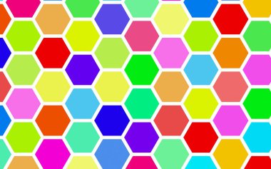 Petek çok renkli, çok renkli. Biyometrik geometri. 3d illüstrasyon