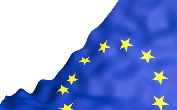 白い背景に隔離された欧州連合 のわずかに手を振って 3Dレンダリング ヨーロッパの象徴 3Dイラスト — ストック写真