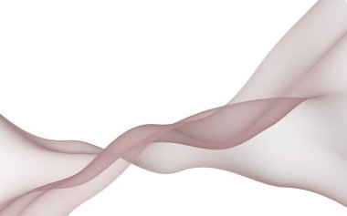 Soyut dalga. Eşarp. Beyaz arka plan üzerinde parlak şerit. Soyut duman. Raster hava arka planı. 3d illüstrasyon