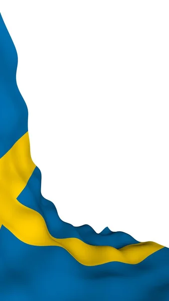 Bandiera Sweden Simbolo Ufficiale Del Regno Svezia Campo Blu Con — Foto Stock