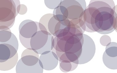 Beyaz arka planda yarı saydam daireler. 3B illüstrasyon