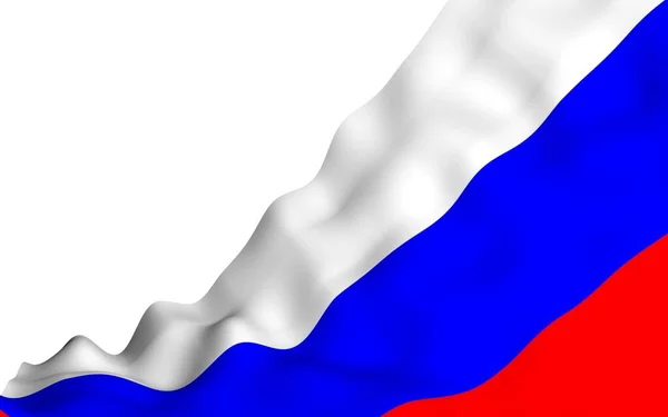 Zwaaiende Vlag Van Russische Federatie Nationale Staat Symbool Van Russische — Stockfoto