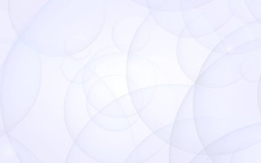 Soyut beyaz arkaplan. Arkaplanda şeffaf kabarcıklar var. 3B illüstrasyon