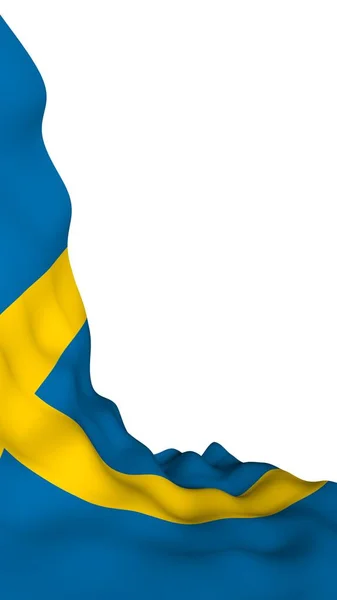 Svéd Zászló Svéd Királyság Hivatalos Állami Szimbóluma Kék Mező Sárga — Stock Fotó
