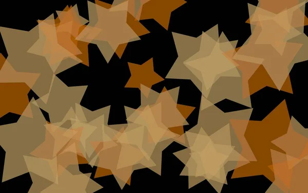 Multicolored Translucent Stars Dark Background Orange Tones Illustration — Stock Photo, Image