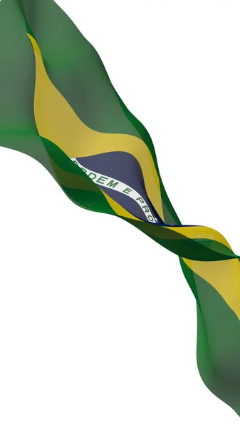 Wapperende Vlag Van Brazilië Ordem Progresso Orde Vooruitgang Rio Janeiro — Stockfoto