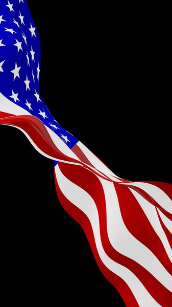 Waving Flag United States America Dark Background Stars Stripes State — Stock Photo, Image