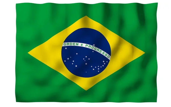 Bandeira Acenando Brasil Ordem Progresso Ordem Progresso Rio Janeiro América — Fotografia de Stock