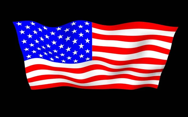 Flagge Der Vereinigten Staaten Von Amerika Auf Dunklem Hintergrund Schwenkend — Stockfoto