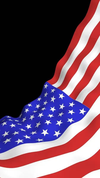 Waving Flag United States America Dark Background Stars Stripes State — Stock Photo, Image