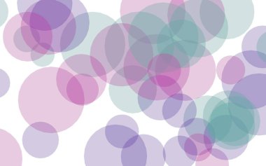 Beyaz arka plan üzerinde çok renkli yarı saydam daireler. Pembe tonları. 3d illüstrasyon