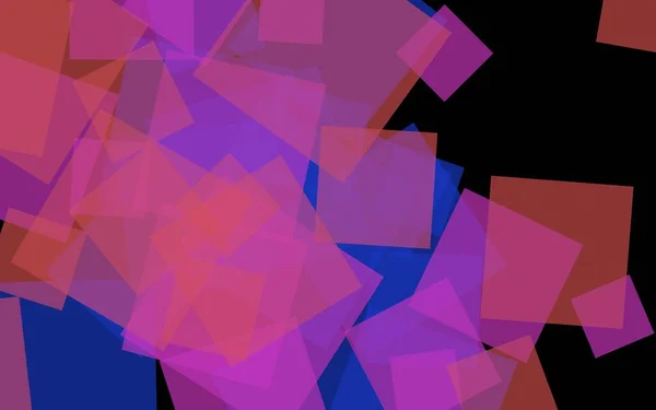 Quadrados Translúcidos Multicoloridos Sobre Fundo Escuro Tons Cor Rosa Ilustração — Fotografia de Stock