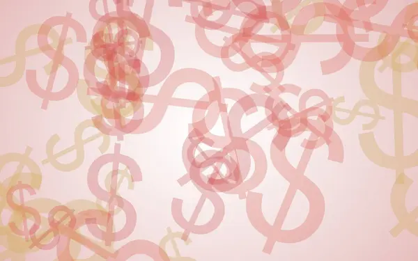 Multicolor Sinais Dólar Translúcido Fundo Branco Tons Vermelhos Ilustração — Fotografia de Stock