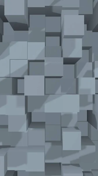 Abstrakte Graue Elegante Würfel Geometrischen Hintergrund Chaotisch Fortgeschrittene Rechteckstangen Rendering — Stockfoto