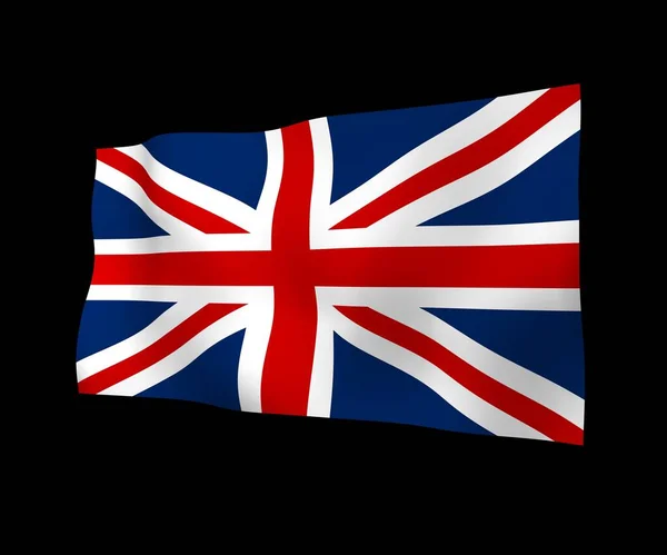Acenando Bandeira Grã Bretanha Fundo Escuro Bandeira Britânica Reino Unido — Fotografia de Stock