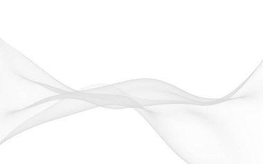 Beyaz soyut arka plan. Dalgalanan beyaz eşarp. Rüzgarın beyaz kumaşında sallanıyor. 3B illüstrasyon