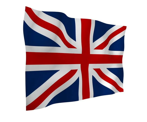 イギリスの旗を振っています 英国の旗 アメリカ イギリスのグレートブリテンと北アイルランド 英国の状態のシンボルです イラストレーション — ストック写真