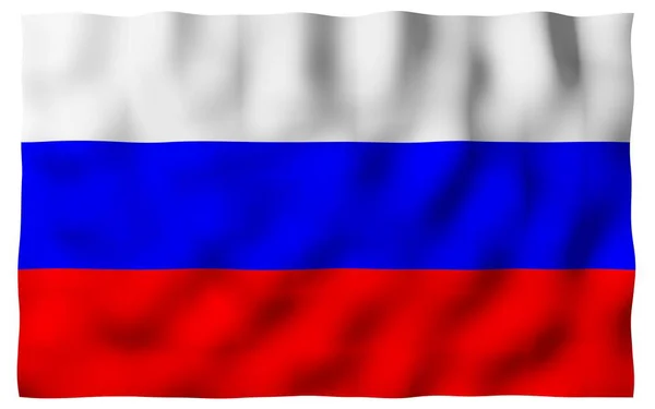 Zwaaiende Vlag Van Russische Federatie Nationale Staat Symbool Van Russische — Stockfoto