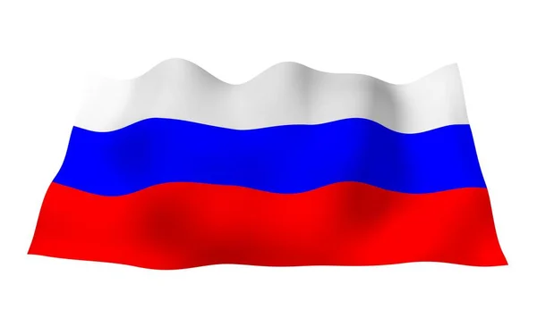 Размахивание Флагом Российской Федерации Национальный Государственный Символ России Иллюстрация — стоковое фото