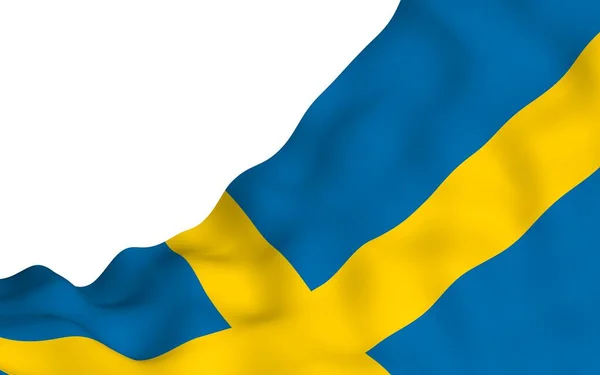 Sveriges Flagga Officiell Statssymbol För Konungariket Sverige Ett Blått Fält — Stockfoto