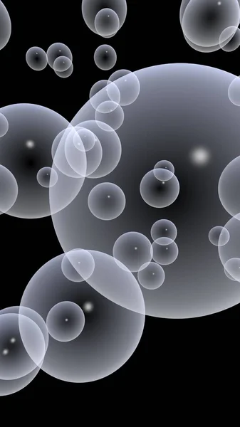 Dark Background Light Bubbles Wallpaper Texture Balloons Illustration — Stock Photo, Image