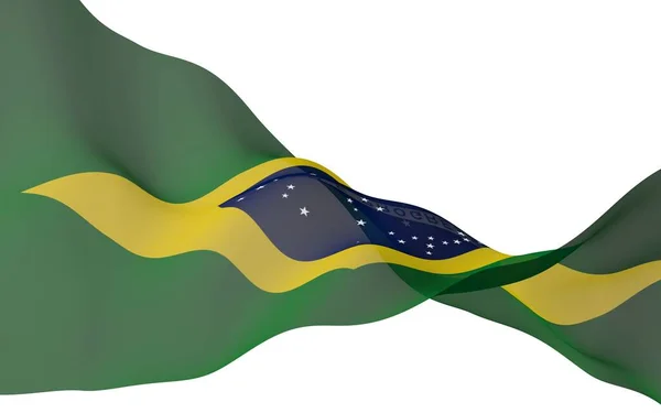 Waving Flag Brazil Ordem Progresso Order Progress Rio Janeiro South — Stock Photo, Image