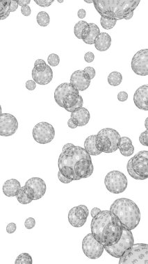 Bitcoin ekonomik balonu. Şifreli para birimi 3 boyutlu illüstrasyon. İş konsepti. Beyaz arka planda gümüş baloncuklar. Bit, Coin, madencilik konsepti