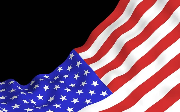 미국의 어두운 배경에서 흔들리는 깃발이었습니다 줄무늬 미국의 상징이다 — 스톡 사진