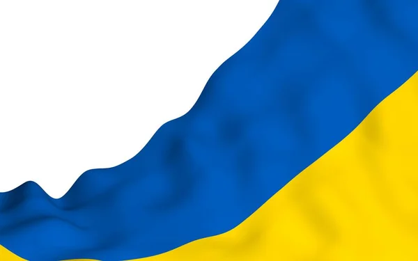 Прапор України Білому Тлі Національний Прапор Державний Прапор Блакитний Жовтий — стокове фото