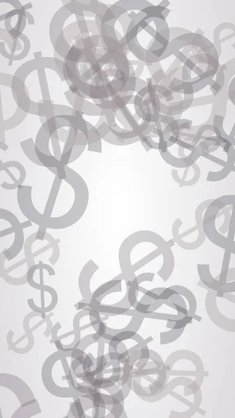 Graue Durchscheinende Dollarzeichen Auf Dunklem Hintergrund Grautöne Illustration — Stockfoto